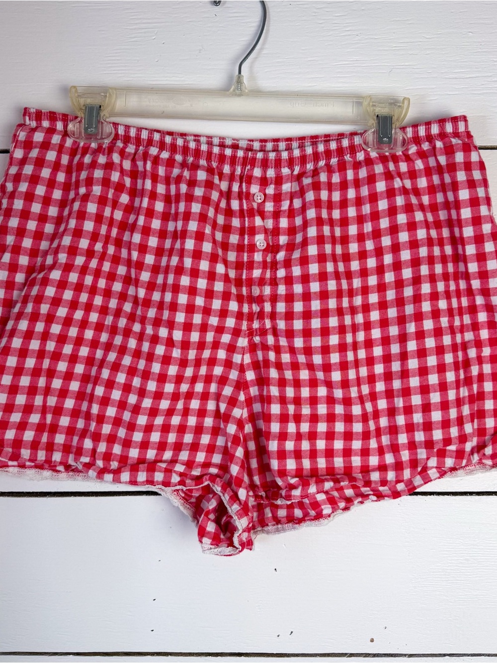 Colsie Red and White Gingham Women’s Shorts